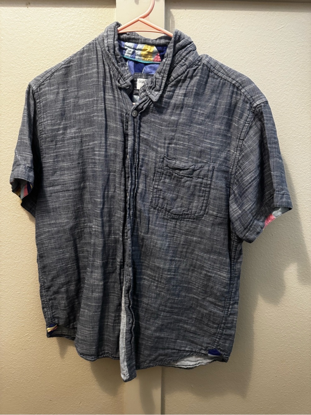 Men's Short-Sleeve Button-Down Shirt in Washed Navy